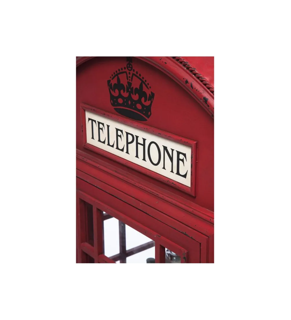 Witryna LONDON TELEPHONE 140 cm czerwona