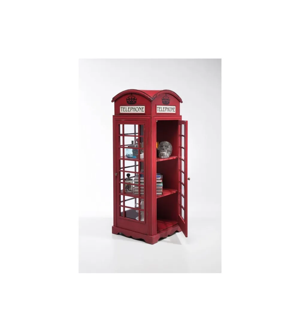 Witryna LONDON TELEPHONE 140 cm czerwona