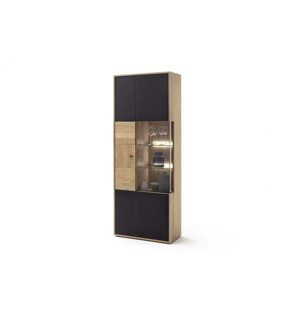 Witryna VALENCIA 79 cm antracytowo naturalna