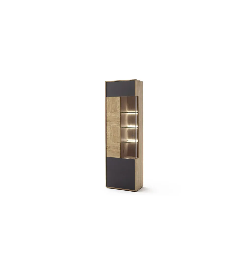 Witryna VALENCIA 64 cm lewostronna Antracytowo Naturalna