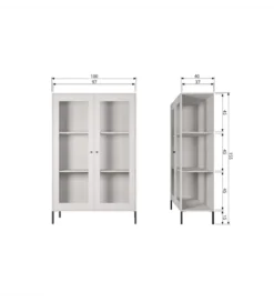 Witryna XAM 155 cm zimno szary