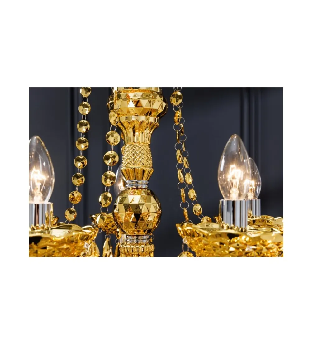 Żyrandol Karat 80 cm 15 ramion złoty