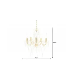 Żyrandol Karat S 40 cm 5 ramion złoty