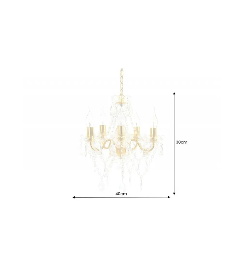 Żyrandol Karat S 40 cm 5 ramion złoty