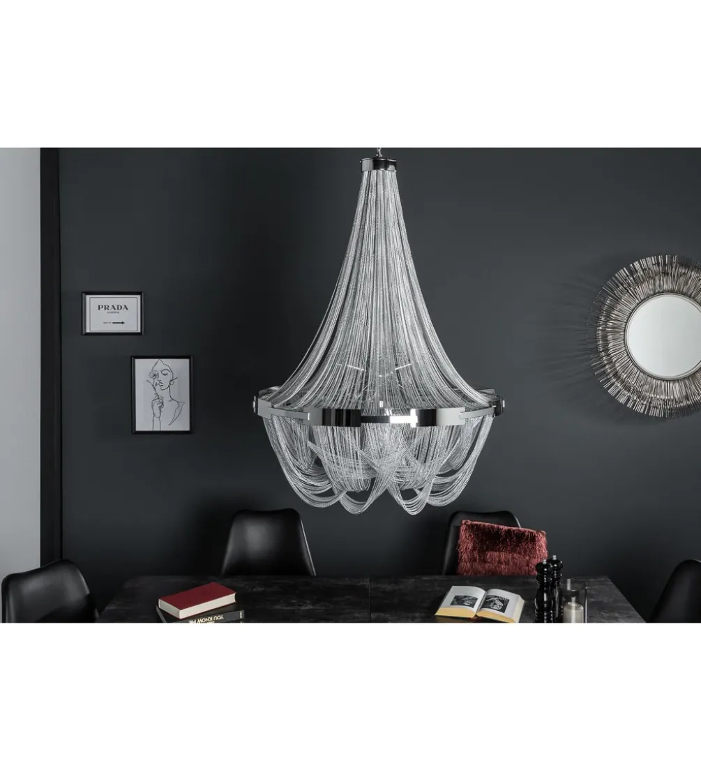 Żyrandol Royal 70 cm srebrny