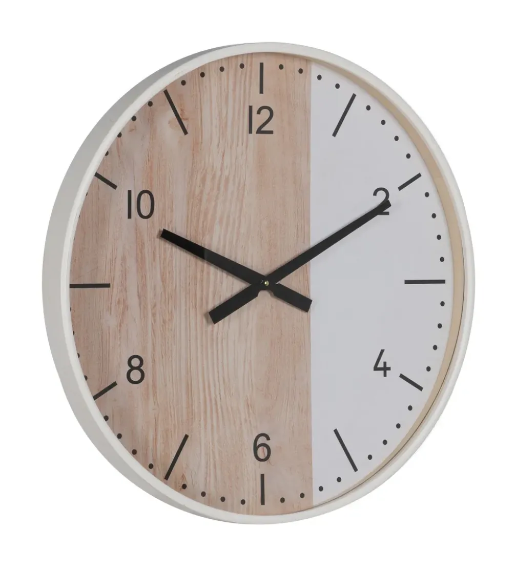Zegar KUMINA 60 cm naturalny biały