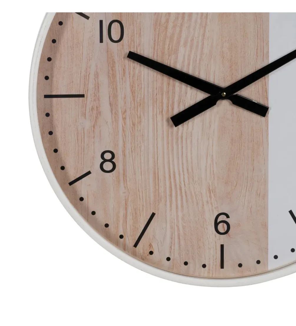 Zegar KUMINA 60 cm naturalny biały