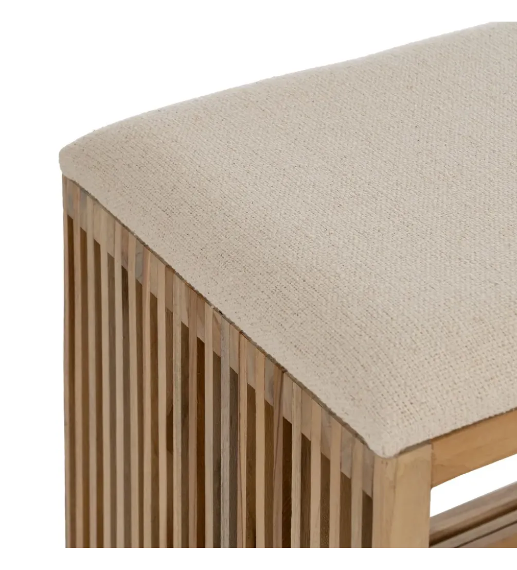 Zestaw 2 ławek BELLAMONTE 50 cm 41 cm drewno teak