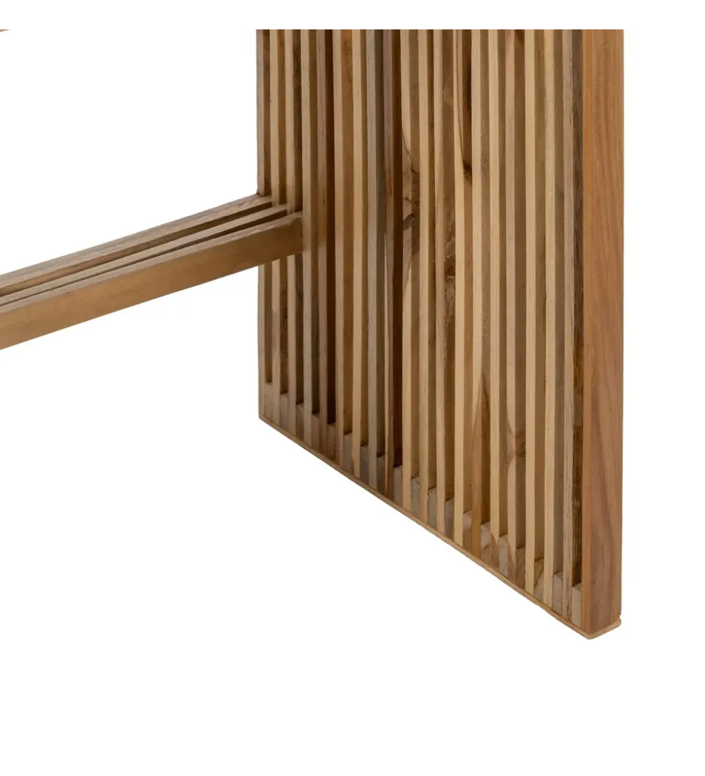 Zestaw 2 ławek BELLAMONTE 50 cm 41 cm drewno teak