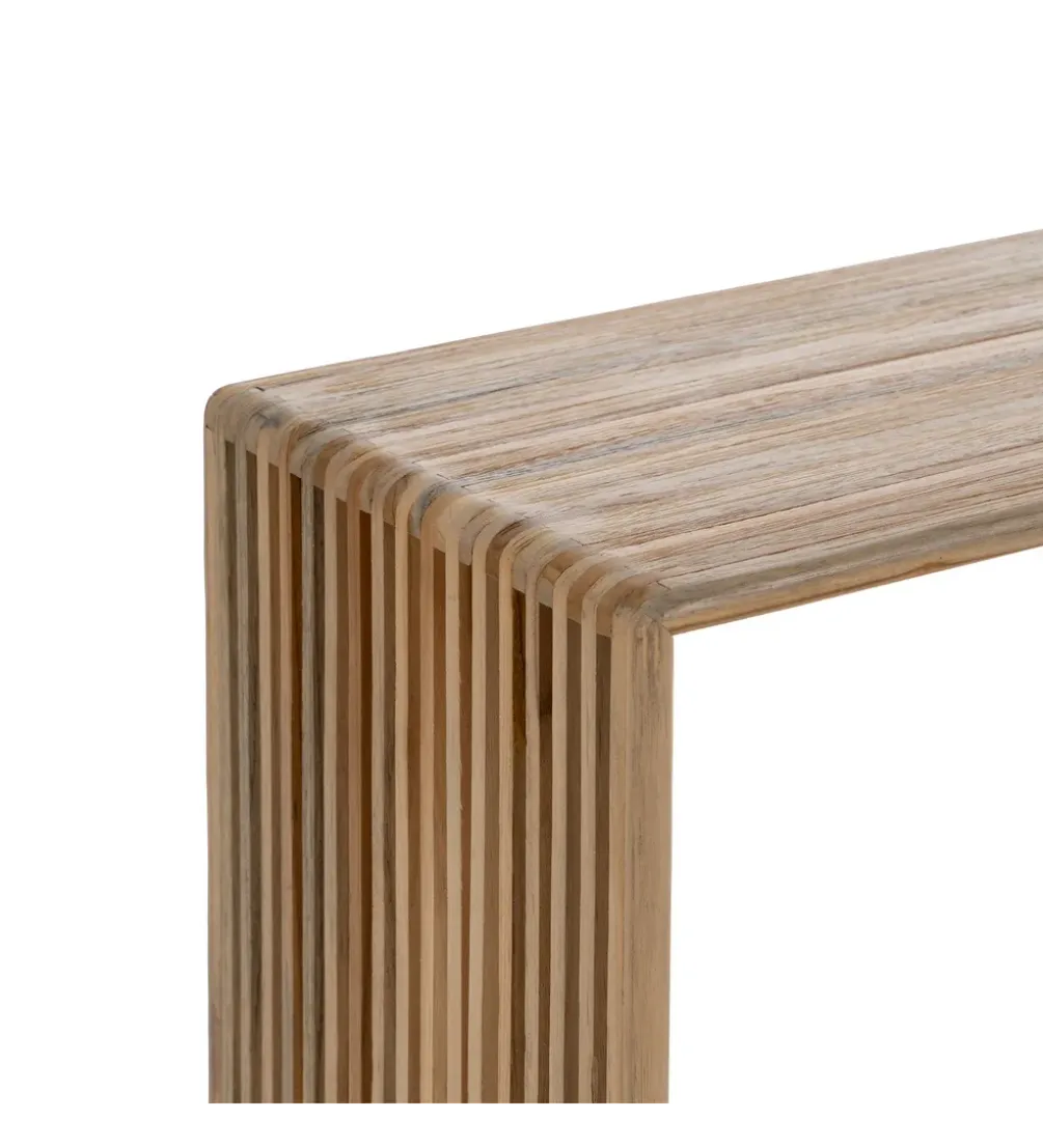 Zestaw 2 konsol BELLAMONTE 85 cm 75 cm drewno teak