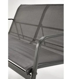 Zestaw ogrodowy CONOR sofa 114 cm dwa fotele 76 cm stolik 75 cm czarno szary