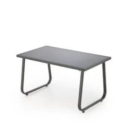 Zestaw ogrodowy CONOR sofa 114 cm dwa fotele 76 cm stolik 75 cm czarno szary