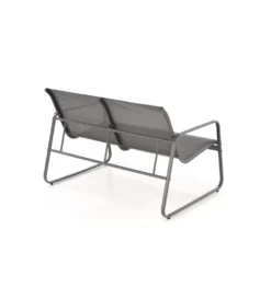 Zestaw ogrodowy CONOR sofa 114 cm dwa fotele 76 cm stolik 75 cm czarno szary