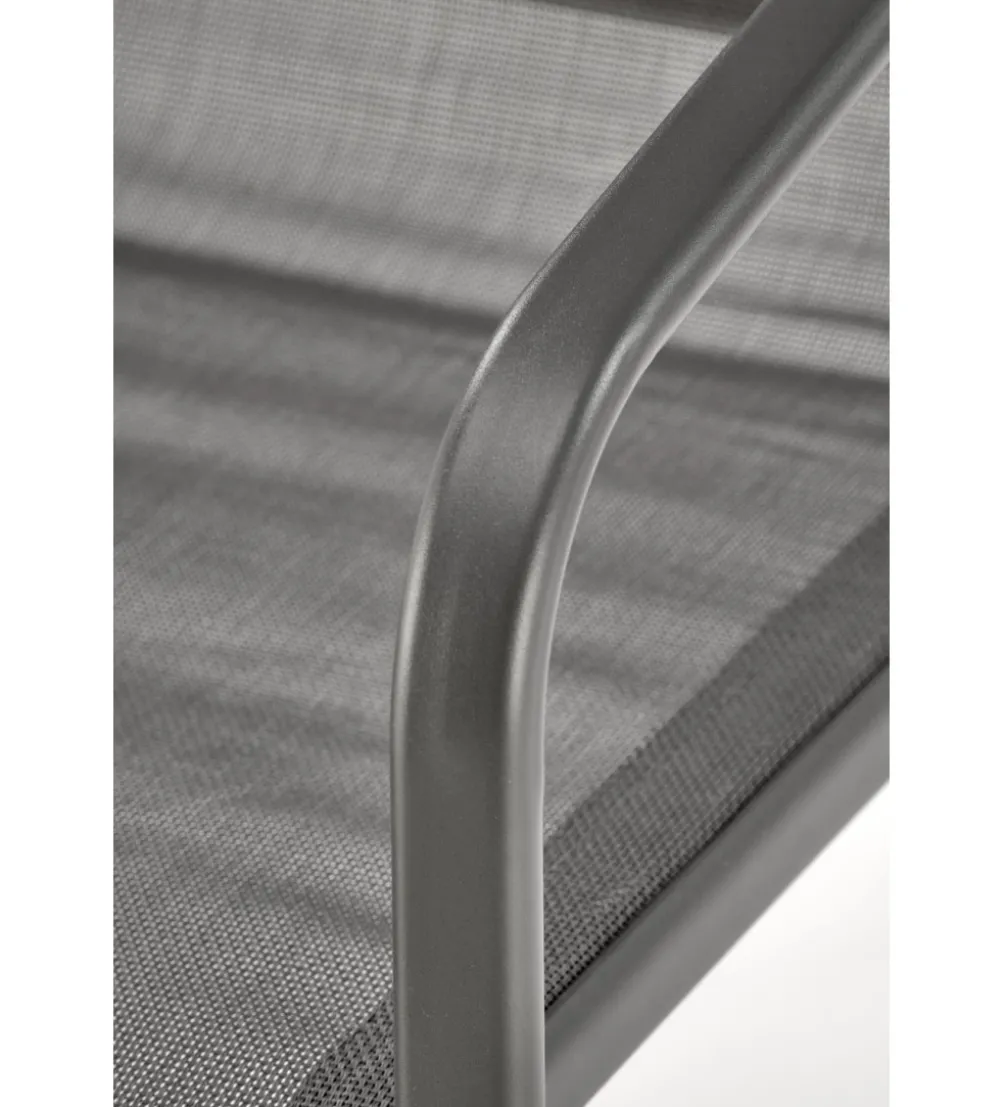 Zestaw ogrodowy CONOR sofa 114 cm dwa fotele 76 cm stolik 75 cm czarno szary