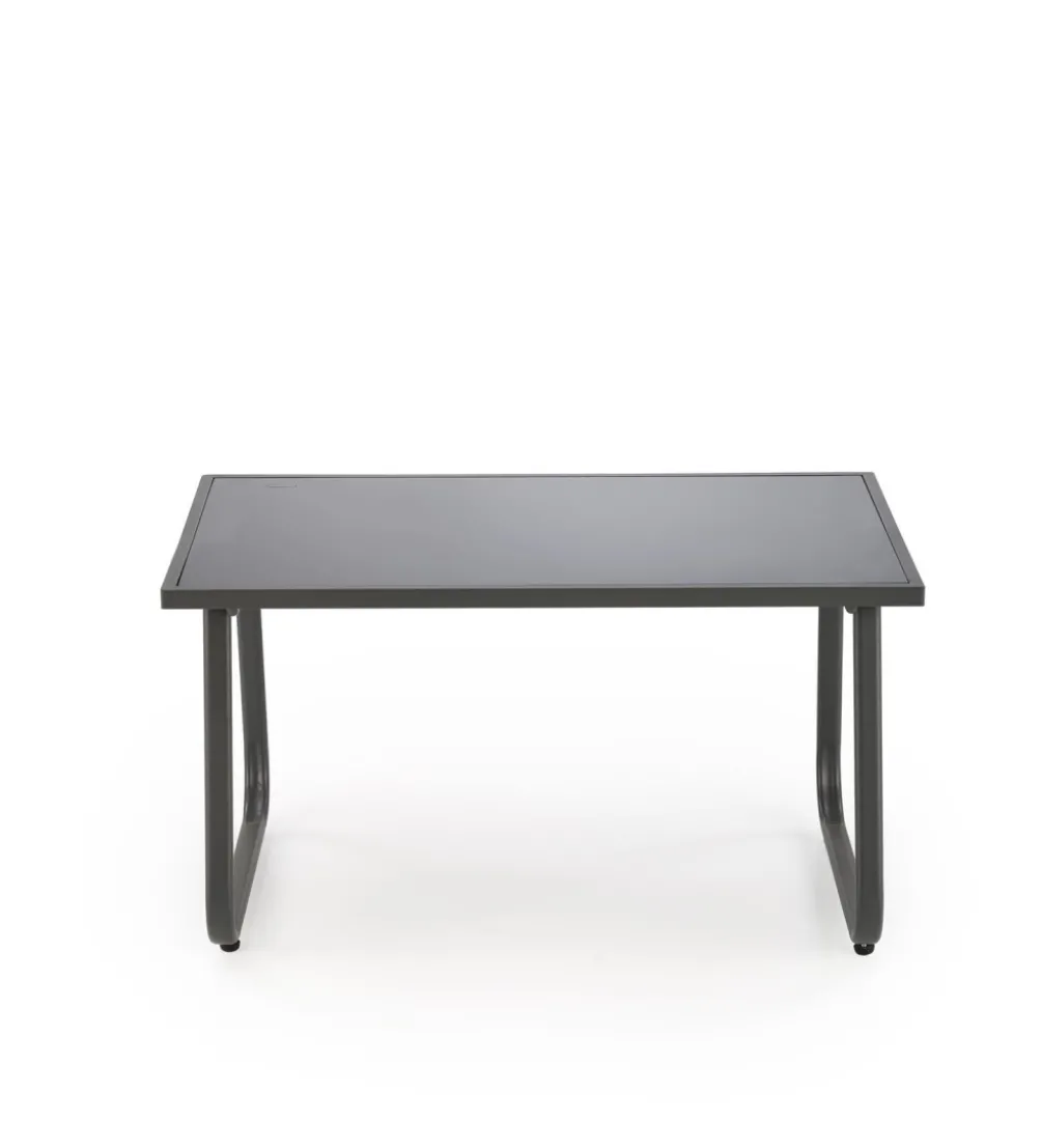 Zestaw ogrodowy CONOR sofa 114 cm dwa fotele 76 cm stolik 75 cm czarno szary