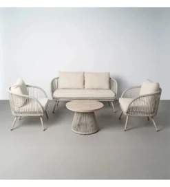 Zestaw ogrodowy DUNA sofa 153 cm dwa fotele 74 cm stolik 66 cm