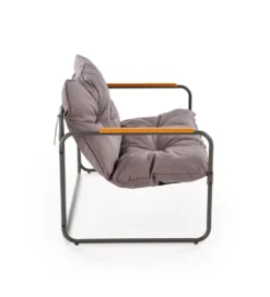 Zestaw ogrodowy HUDSON sofa 116 cm dwa fotele 75 cm ława 68 cm popielaty brązowy