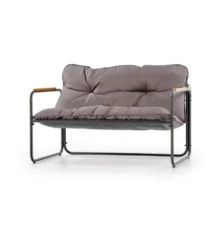 Zestaw ogrodowy HUDSON sofa 116 cm dwa fotele 75 cm ława 68 cm popielaty brązowy