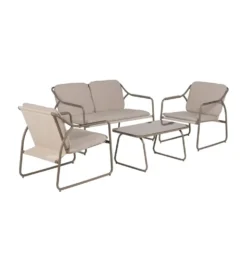 Zestaw ogrodowy OMAMA Szary 2 fotele + sofa + stolik