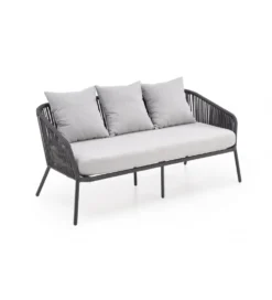 Zestaw ogrodowy ROCCA ciemnoszary - sofa + 2 x fotel + ława