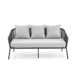 Zestaw ogrodowy ROCCA ciemnoszary - sofa + 2 x fotel + ława