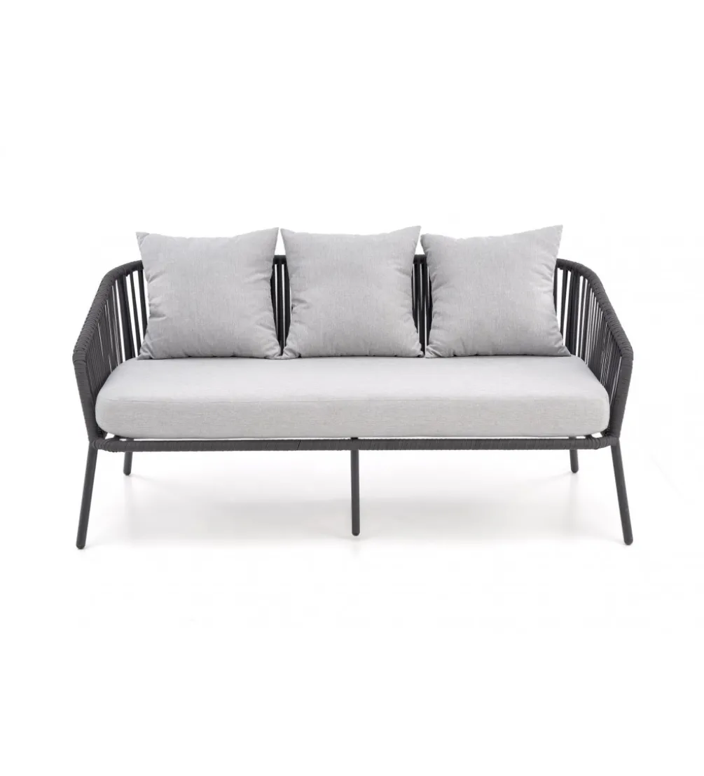 Zestaw ogrodowy ROCCA ciemnoszary - sofa + 2 x fotel + ława