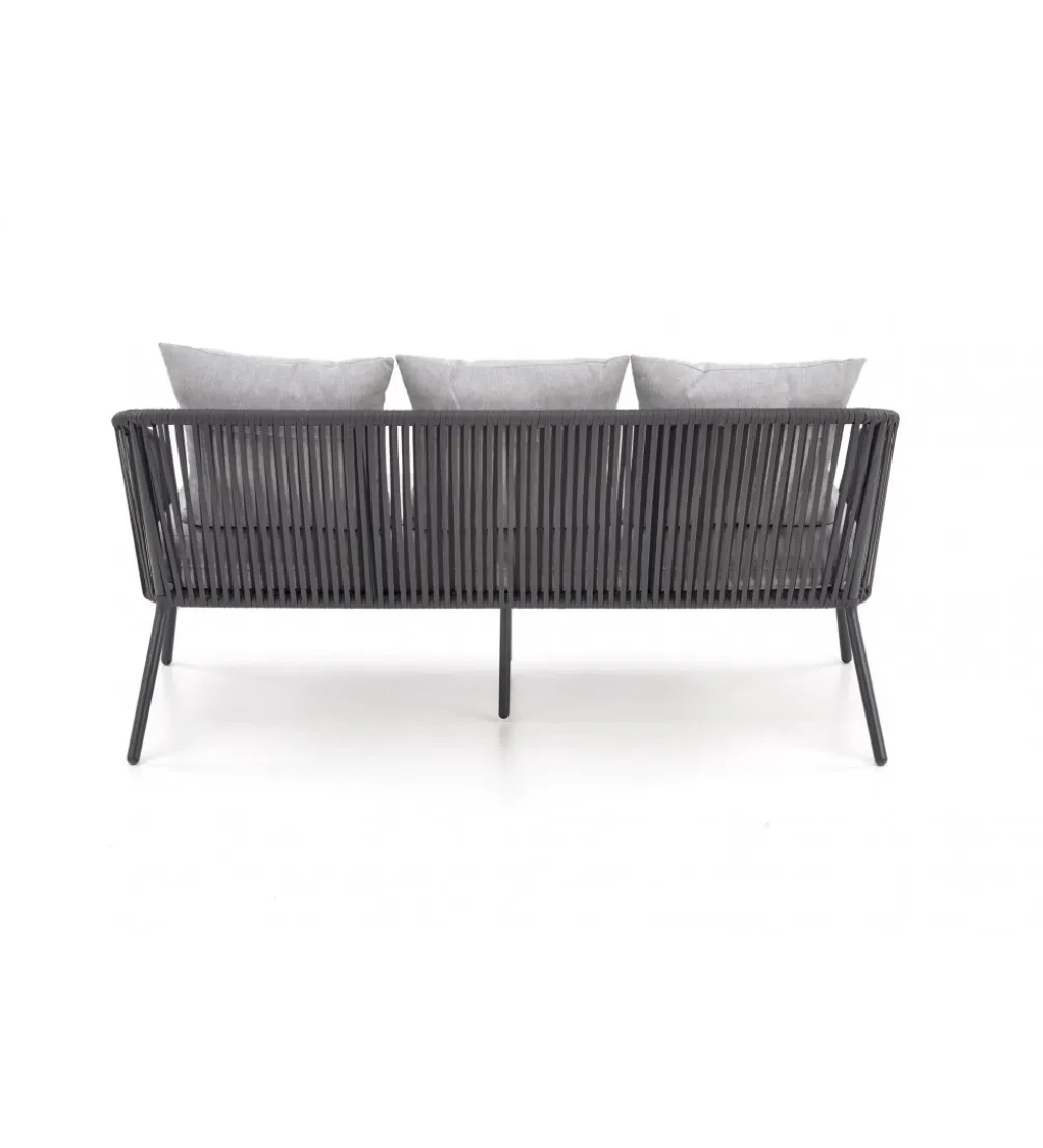 Zestaw ogrodowy ROCCA ciemnoszary - sofa + 2 x fotel + ława