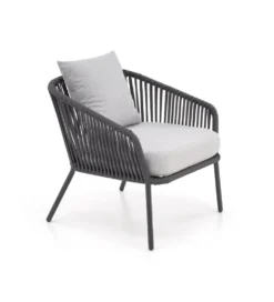 Zestaw ogrodowy ROCCA ciemnoszary - sofa + 2 x fotel + ława
