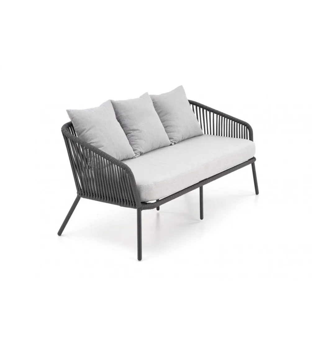 Zestaw ogrodowy ROCCA ciemnoszary - sofa + 2 x fotel + ława