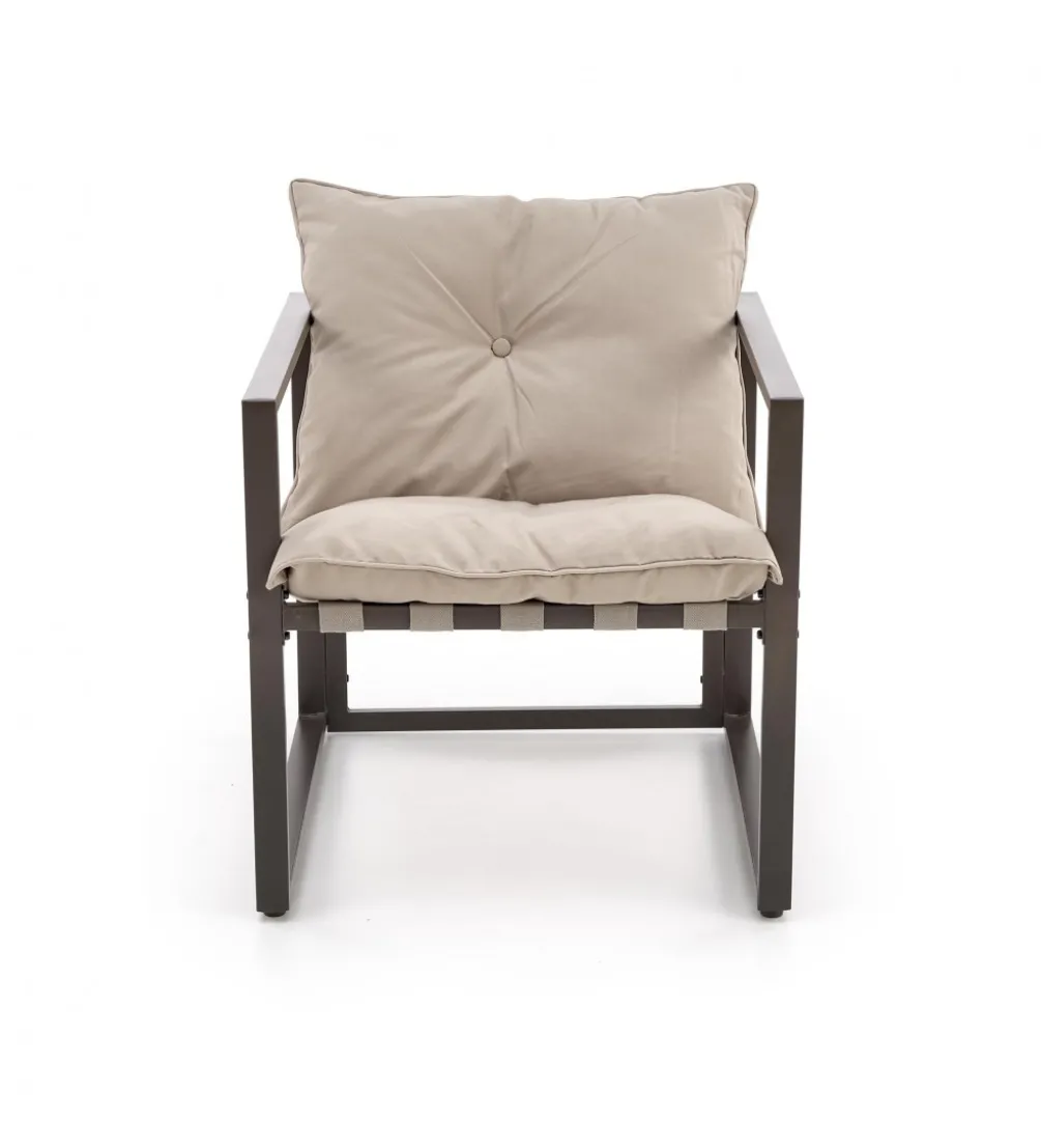 Zestaw ogrodowy SHARK brązowy - sofa + 2 x fotel + ława