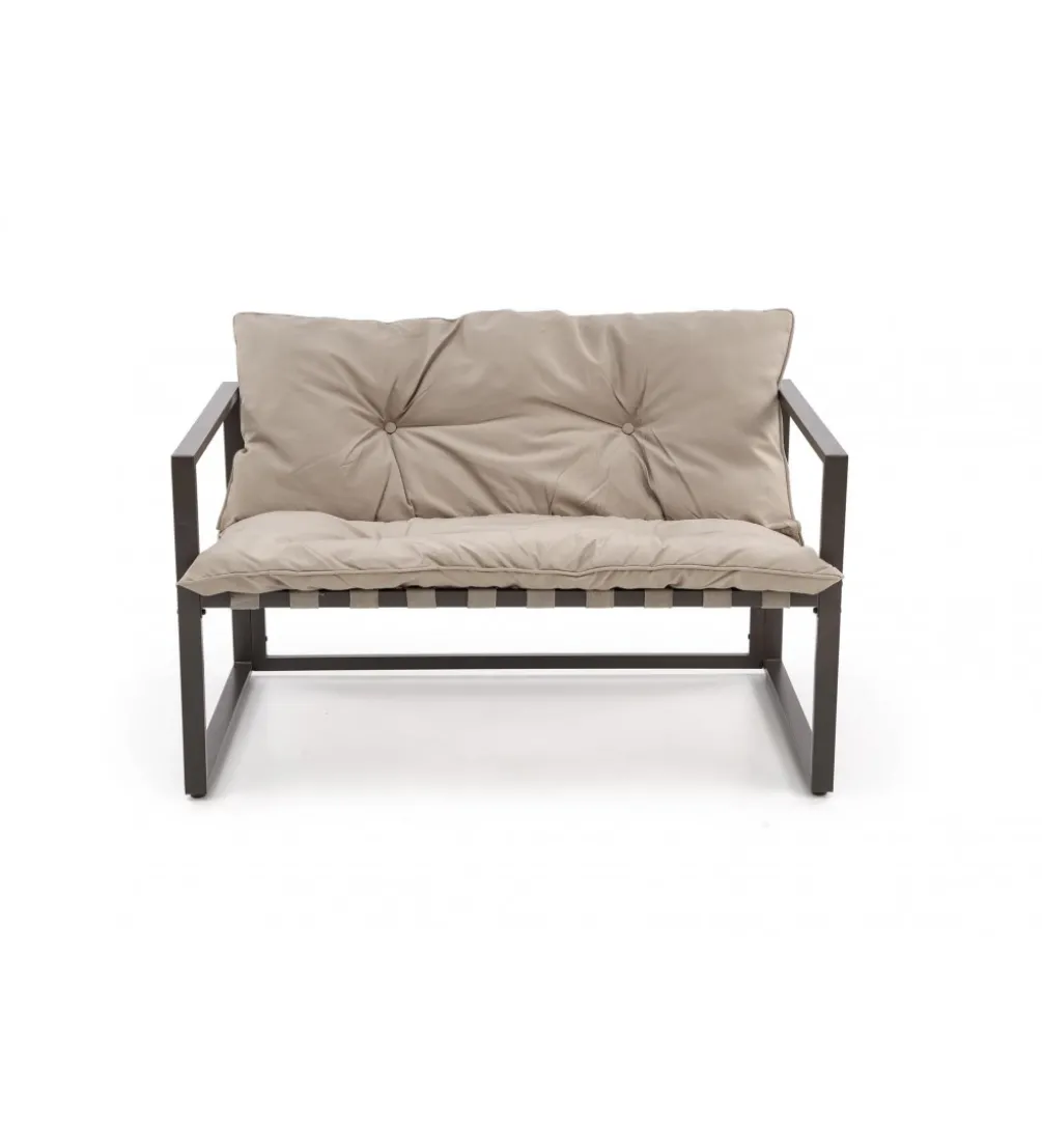 Zestaw ogrodowy SHARK brązowy - sofa + 2 x fotel + ława