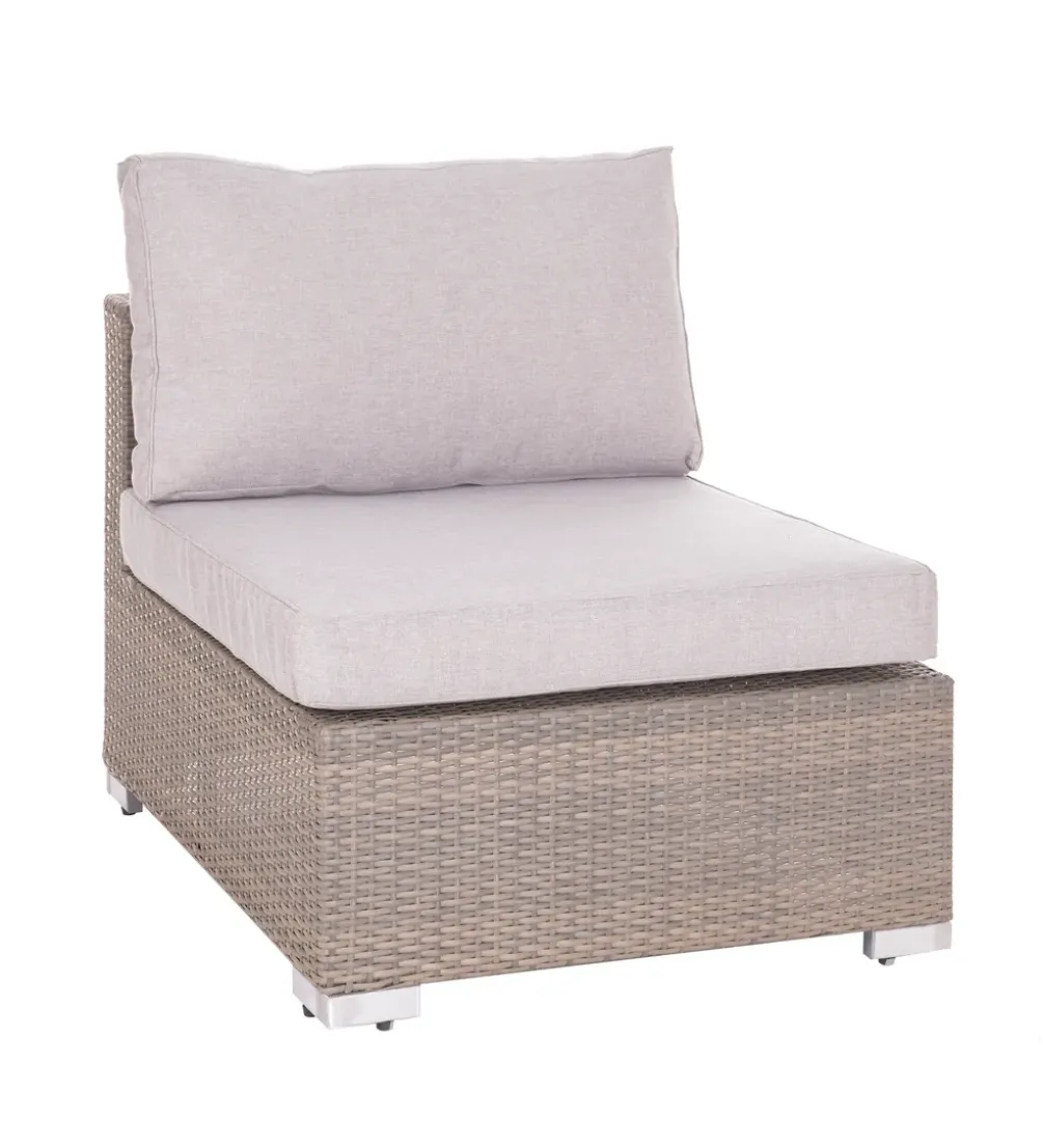 Zestaw ogrodowy TUSERMA 248 cm narożnik 75 cm stolik rattan taupe