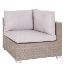 Zestaw ogrodowy TUSERMA 248 cm narożnik 75 cm stolik rattan taupe