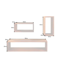 Zestaw 3 półek HEMINGWAY drewno sheesham naturalne