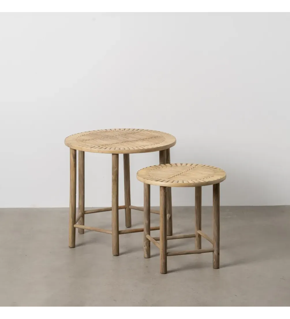 Zestaw stolików BAMBÚ 50 cm 38 cm bambus