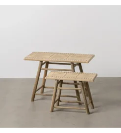 Zestaw stolików BAMBÚ 60 cm 42 cm bambus