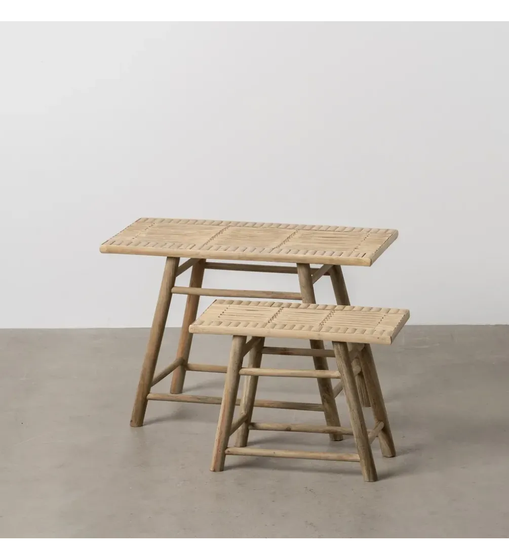 Zestaw stolików BAMBÚ 60 cm 42 cm bambus