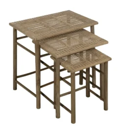 Zestaw stolików BAMBÚ 57 cm 45 cm 34 cm bambus