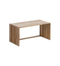 Zestaw 2 stolików kawowych BELLAMONTE 85 cm 75 cm drewno teak