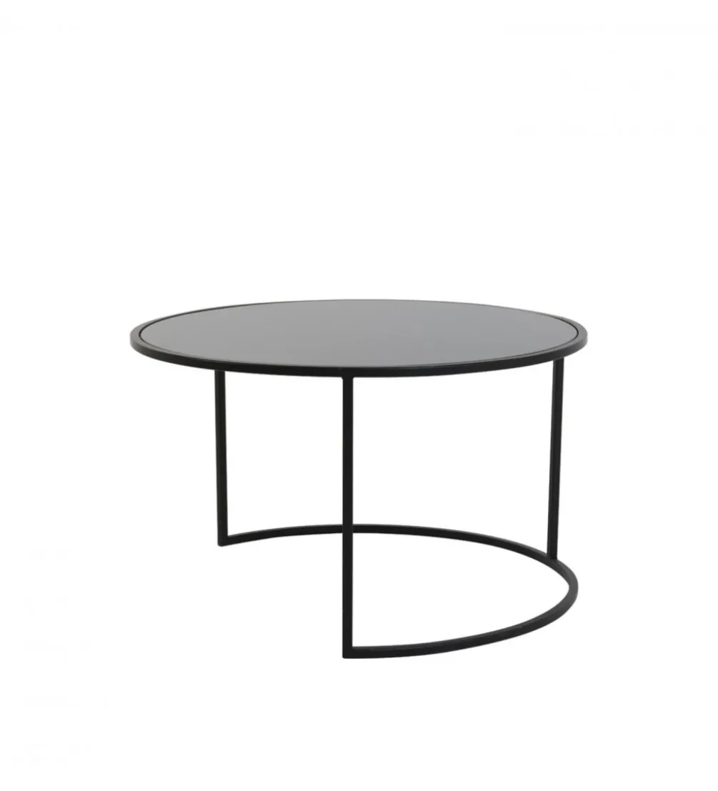 Zestaw 2 stolików kawowych DUARTE 65 cm 75 cm czarne