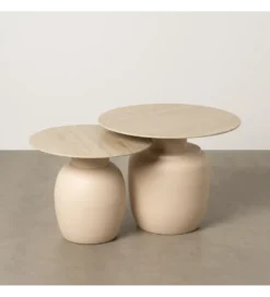 Zestaw 2 stolików kawowych MARIKU 60 cm & 50 cm