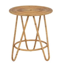 Zestaw 2 stolików kawowych MEGORY 60 cm 39 cm ratan