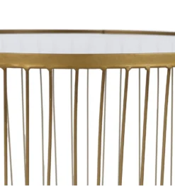 Zestaw 2 stolików kawowych RAG 50 cm 42 cm złote