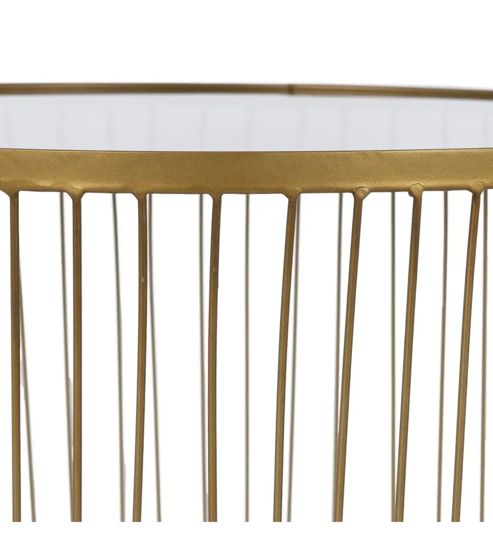Zestaw 2 stolików kawowych RAG 50 cm 42 cm złote