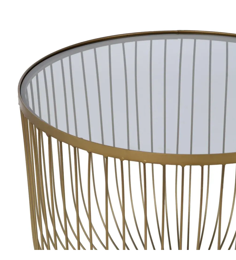 Zestaw 2 stolików kawowych RAG 50 cm 42 cm złote