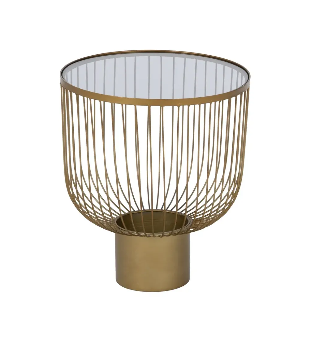 Zestaw 2 stolików kawowych RAG 50 cm 42 cm złote