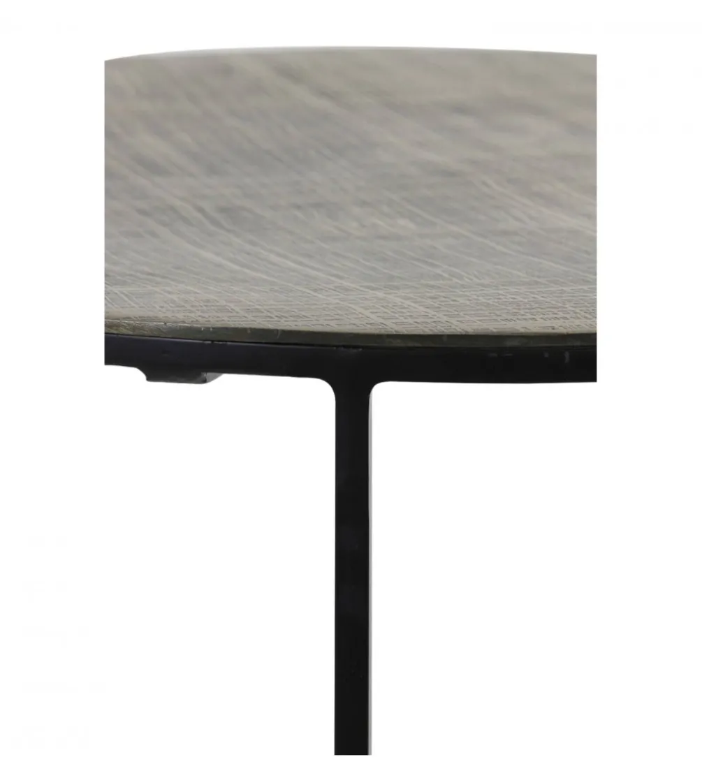 Zestaw 2 stolików kawowych RENGO 61 cm 76 cm antyczny brąz czarny