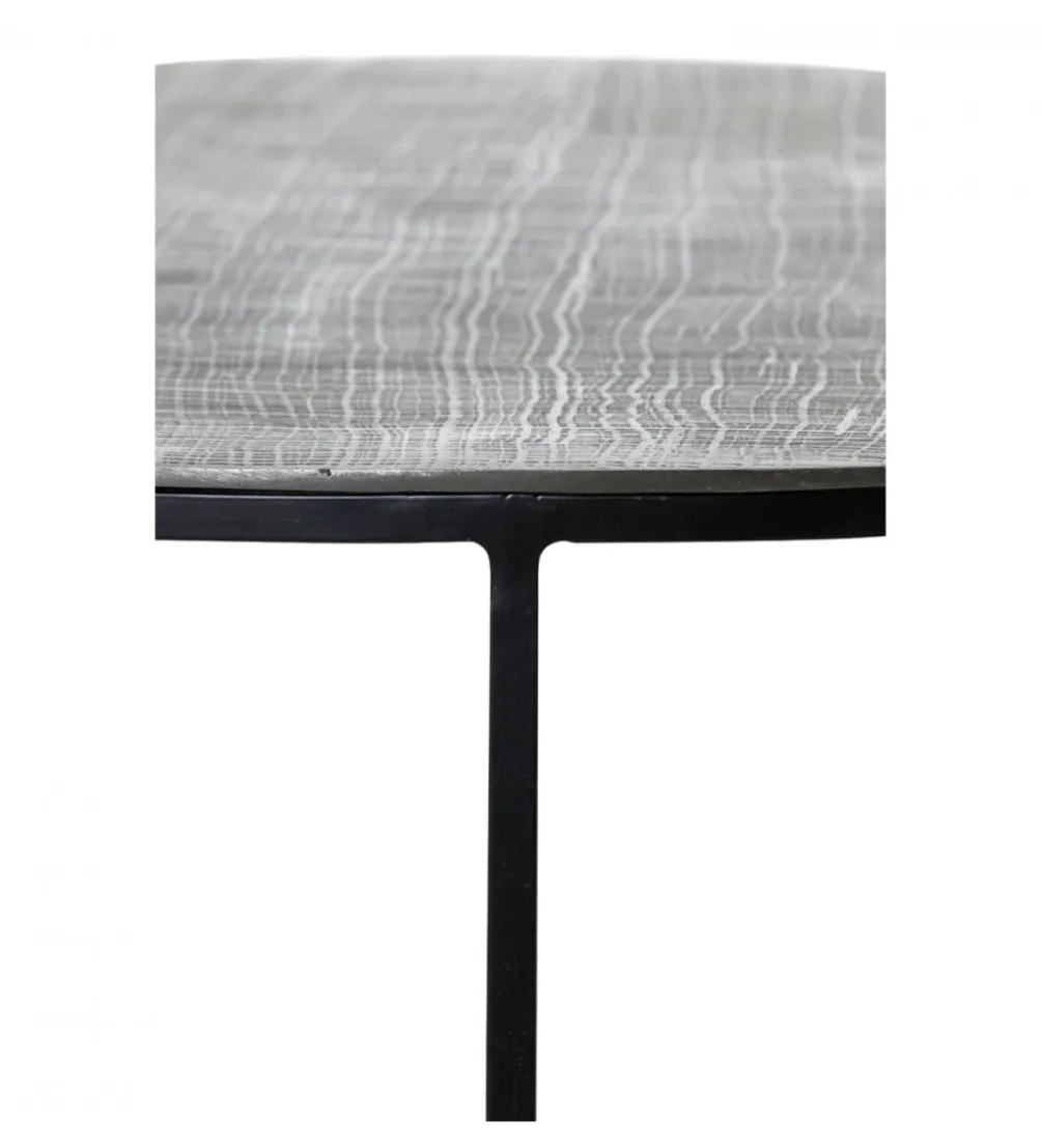 Zestaw 2 stolików kawowych RENGO 61 cm 76 cm antyczny brąz czarny