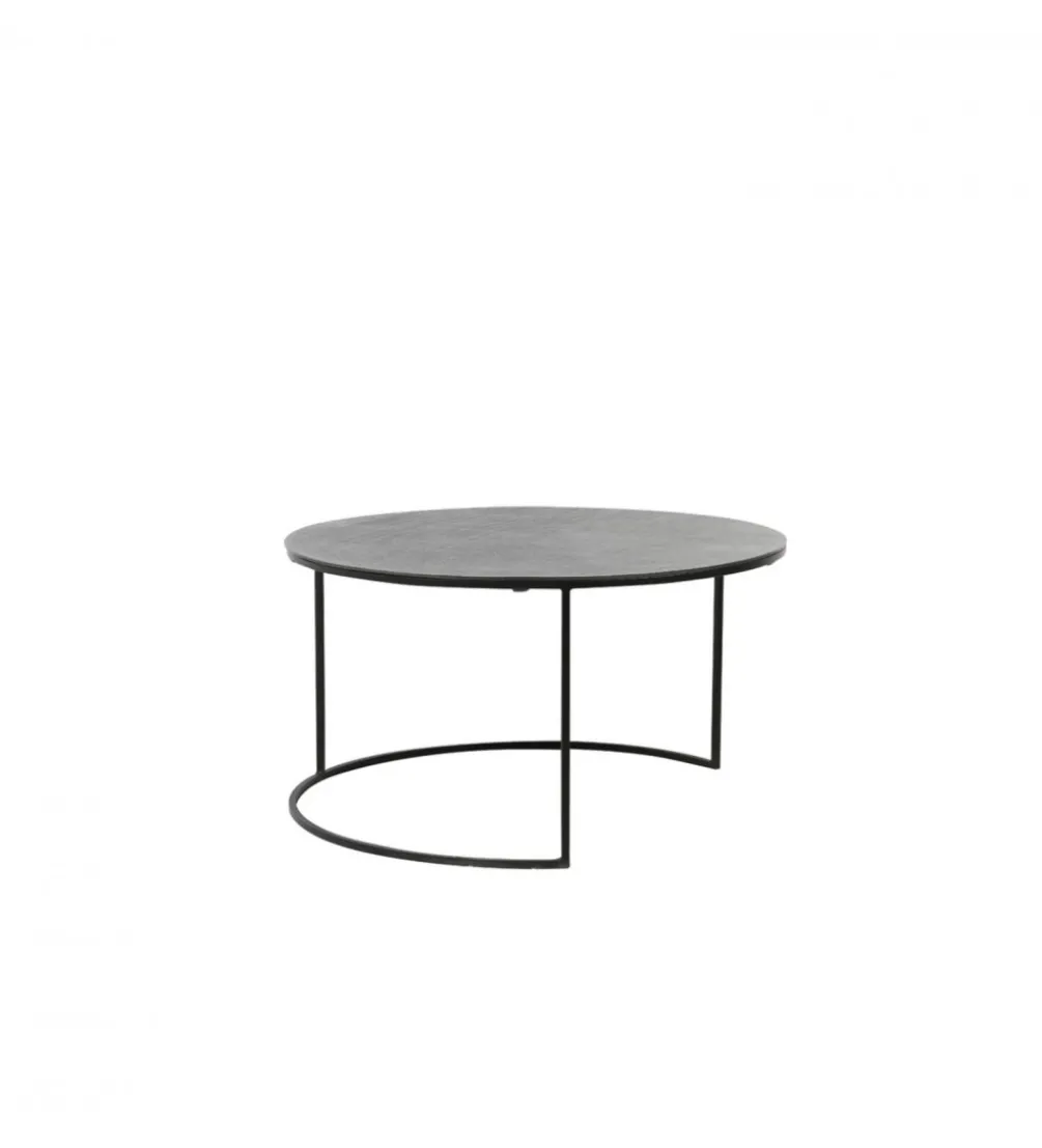 Zestaw 2 stolików kawowych RENGO 61 cm 76 cm antyczny brąz czarny