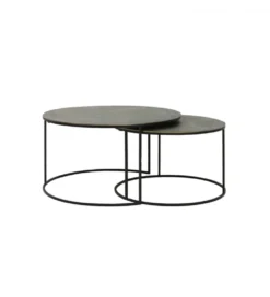 Zestaw 2 stolików kawowych RENGO 61 cm 76 cm antyczny brąz